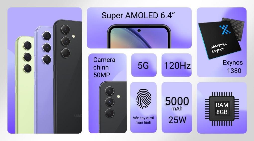 ĐTDĐ SAMSUNG A54 5G 8G 128G Xanh Dũng Mãnh SM-A546ELGCXXV - Ảnh 10