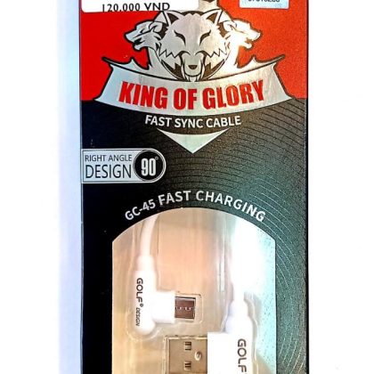 PK Cáp Micro GOLF GC45 2.4A Fast 90độ chống gãy