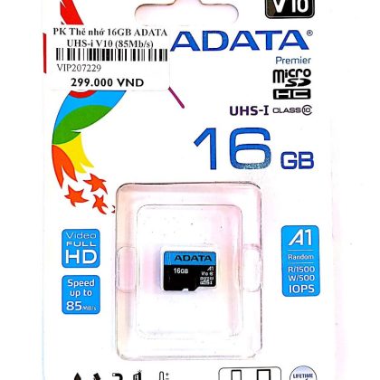 PK Thẻ nhớ ADATA 16G UHS-i V10 85Mb/s